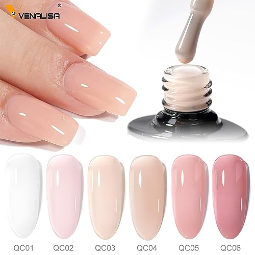 VENALISA Bulider Gel Quick Construction Base Gel Strengthener Gel Nail Polish Nude Pink Natural Color Poly Gel for Broken Nails Repair Nails