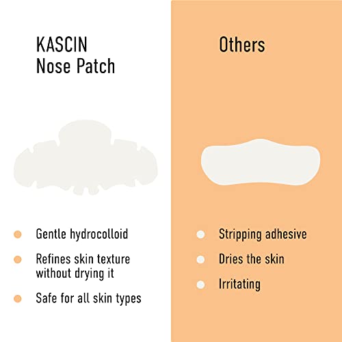 Kascin Nose Patch - Hydrocolloid Nose Pore Strips - Overnight Blackhead Remover Strip- 10 Patches Pore Strips - Made in Korea - Exract Impurities