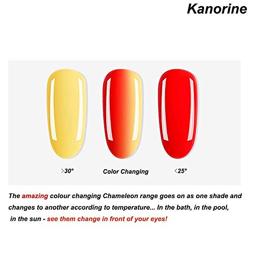 Kanorine Temperature Color Changing Gel Nail Polish UV LED Soak Off Gel Varnish Manicure Colour Changing Art Gel Polish 10mL