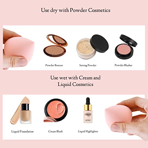 Marshmallow Beauty Blender & Air Cushion Set, Latex Free Vegan Friendly Makeup Beauty Blenders, Flawless Makeup Powder, Cream, Liquid Foundation