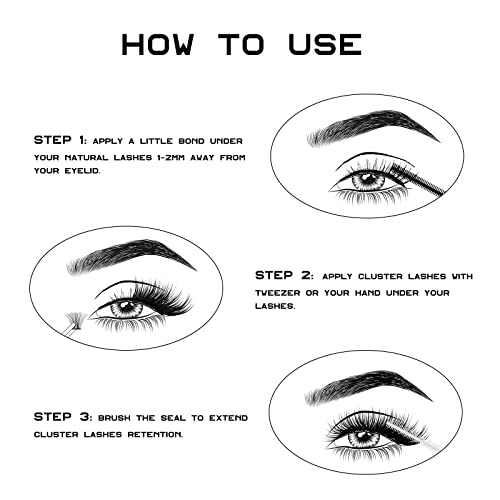 Magnetic SL Lash Bond and Seal, Lashes Adhesive Cluster for DIY Cluster Individuals False Eyelashes Strong Hold for 72 Hours Latex-free Waterproo