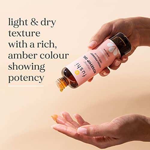 Fushi Organic Rosehip Seed Oil 100 ml | min Vitamin E 18.3 mcg/g | Fresh-Pressed | Best for Scars, Fine Lines & Stretch Marks | Ethical & Vegan S