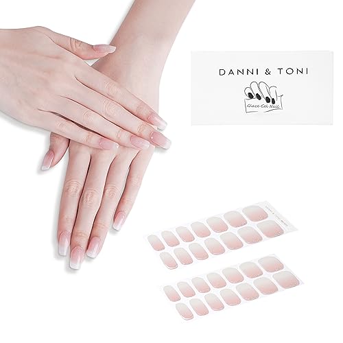 DANNI & TONI 28 Stickers Semi Cured Nail Wraps Soft Self-Adhesive Gel Nail Stickers,Salon-Quality Gel Nail Polish Strips Manicure Stickers Set (i