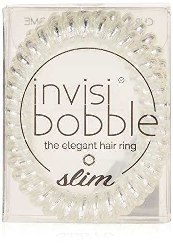invisibobble SLIM Hair Ties, Bronze Me Pretty, 3 Pack - No Kink, Strong Hold, Stylish Bracelet - Suitable for All Hair Types