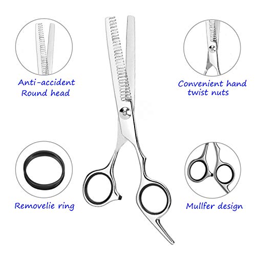 ESSOY Professional Thinning Shears Hair Cutting Teeth Scissors(6.7-Inches),Stainless Steel Haircut Scissor with Fine Adjustment Screw for Home Sa