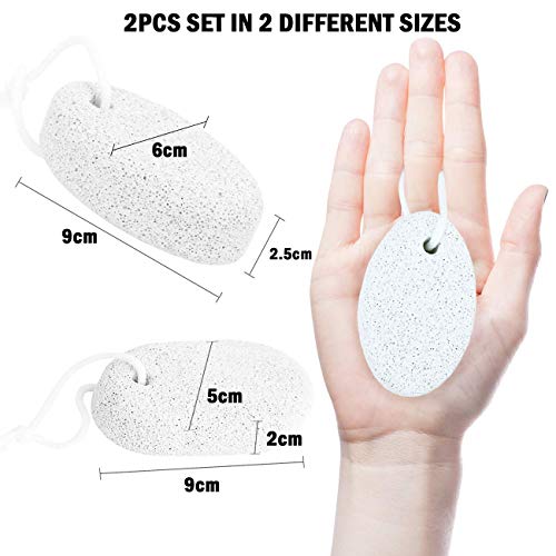 Pumice Stone for Feet 2 PCS Set_Foot Care Natural Pummice Stones for Dead Hard Skin_Foot Scrubber Calluses Removes_Gently Exfoliates Skin_Softer