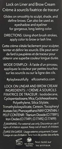 e.l.f. Lock On Liner And Brow Cream, Lines Eyes & Defines Eyebrows, Medium Brown, 0.19 Oz (5g)