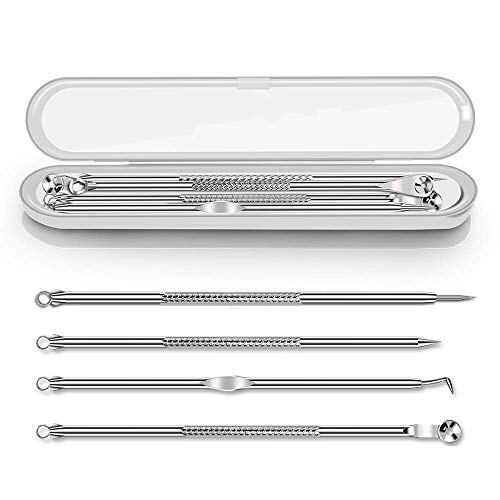 Blackhead Remover Kit, Extractor Removal Set Professional Stainless Steel Pimple Popper Tool Treatment for Whitehead Blemish Acne Comedone Pimple