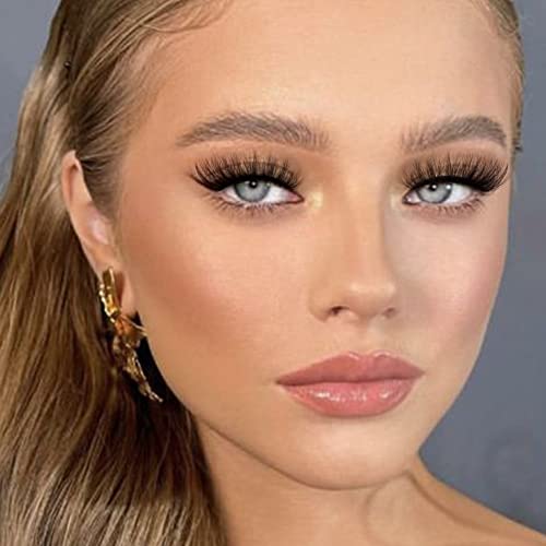 Fluffy Lashes Faux Mink False Eyelashes Dramatic 18mm Lashes Pack 7 Pairs Wispy Volume Cat Eye Lashes Pack by Eefofnn