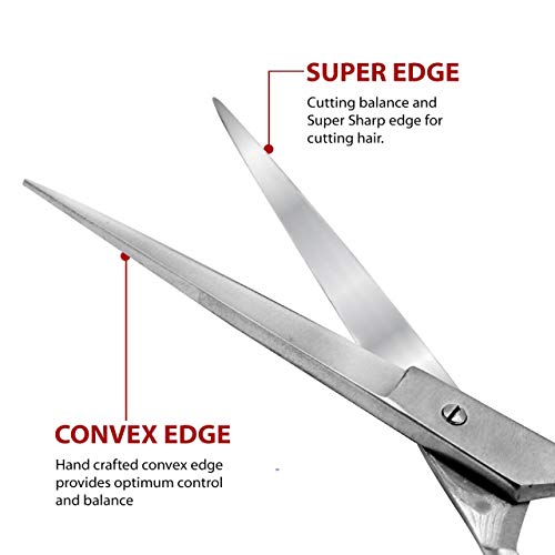 Professional Hair Cutting 6.5" Barber Scissors, Stainless Steel, with Finger rest, Lightweight Razor Edge Salon Standard Haircut Shears - Choice