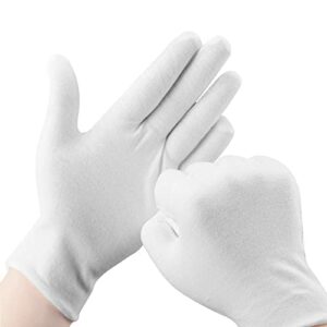 10 Pairs White Cotton Gloves for Eczema - Hand Moisturising Gloves, White Cotton Gloves for Dry Hands, White Gloves, You Can Inspect Jewelry & Da