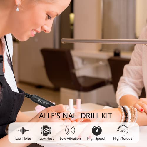 Professional Nail Drill Machine 20000 RPM Efile Electric Nail Filer Kit Polishing Tools for Finger Toe Nails, Acrylic Gel Nails, Nail Drills with