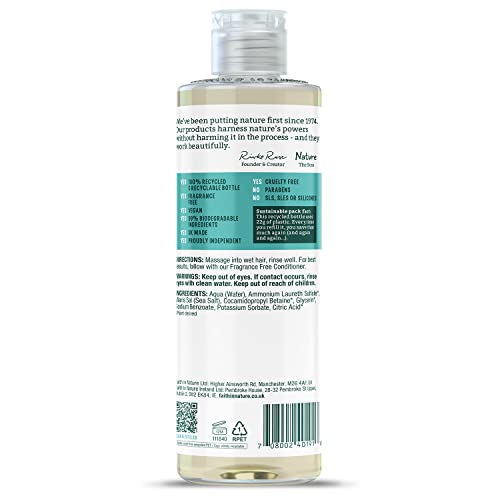 Faith In Nature Natural Fragrance Free Shampoo, Sensitive, Vegan & Cruelty Free, No SLS or Parabens, for All Hair Types, 400ml