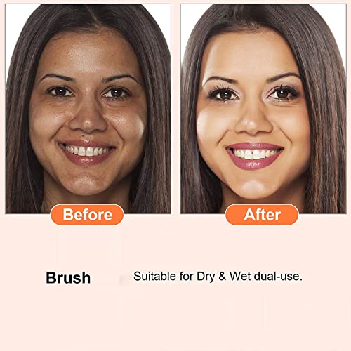 Foundation Makeup Brush, Top Kabuki Face Brush Multifunctional for Blending Liquid, Cream or Flawless Powder Cosmetics (black)