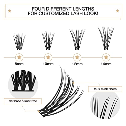 LASHVIEW DIY Eyelash Extension, Individual Lashes Kit,Cluster Lashes,Individual Lashes with Glue and Tweezers