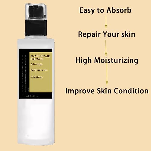Snail Mucin Essence,Face Serum with Glow Recipe,Hydrating Hyaluronic Acid Serum for Face,Natural Niacinamide Serum,Skin Care,Man Polish Moisturis