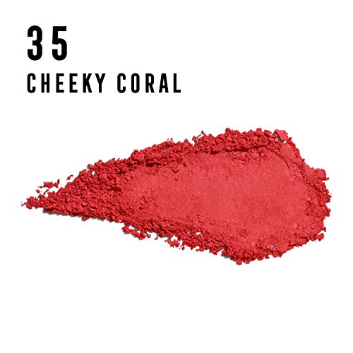 Max Factor Compact Blush Cheeky Coral 35 - Marbled Blush for the Perfect Glow - Multi-Tonal Powder Blush - Apricot