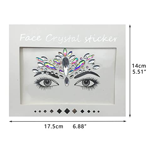 GLARYYEARS Face Gems, 10-Pack Face Jewels Temporary Tattoo Stickers, Face Jewelry Rhinestones Diamonds Crystals, Rave Accessories for Festival Ho