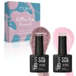 MYGEL by Mylee Pink & Glitter Colour Set Gel Nail Polish 2x10ml - UV/LED Soak-Off Nail Art Manicure Pedicure for Professional, Salon & Home Use -