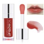 Hydrating Lip Oil Plumping Lip Gloss, Crystal Jelly Moisturizing Lip Oil Tinted Lip Polished Lips Oil Shine Tinted Lip Balm, Long Lasting Transpa