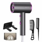 Pretfy Travel Hairdryers, 2000W Lightweight Hair Dryer for Women, Professional Ionic Blow Dryer with 2 Speeds, 3 Heating and Cool Button, Portabl
