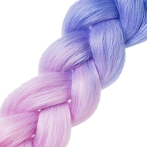 LDMY Hair for Braiding-Jumbo Braids, Long Colorful Ombre Pink Purple Jumbo Braiding Hair Extensions Kanekalon Jumbo Braid Wigs for Women Syntheti