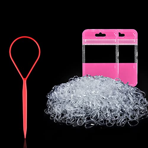 Black Elastic Hair Bands, MORGLES 1000 Hair Rubber Bands Braiding Bands Hair Elastics Small Hair Bands Elastic hair Ties Wedding Hairstyle Hair B