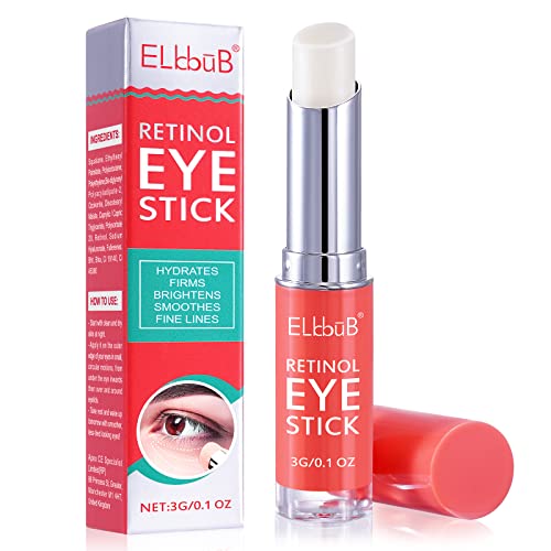 ELBBUB Retinol Eye Stick - Anti Wrinkle Eye Cream for Puffy Eyes, Dark Circles, Eye Bags, Crows Feet, Wrinkles, Reduces Wrinkles Saggy Skin Puffy