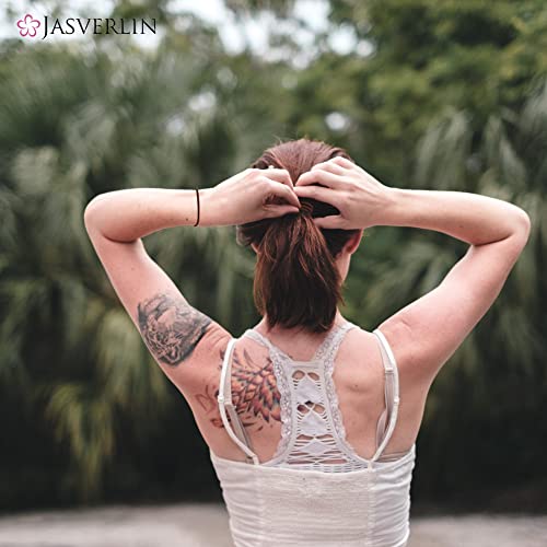 JASVERLIN Small Hair Elastics, Seamless Thick Hair Ties, No Pull Ponytail Holders Braided Hair Tie Styling Bands for Fine to Medium Hair, Women G