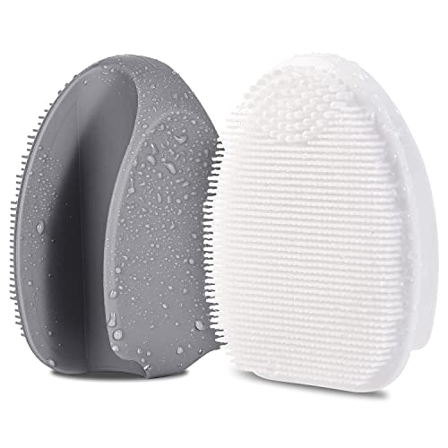 HieerBus Silicone Face Scrubber,Manual Exfoliating Brush,Handheld Facial Cleansing Brush for Women Men-Blackhead Removing Pore Cleansing Massagin