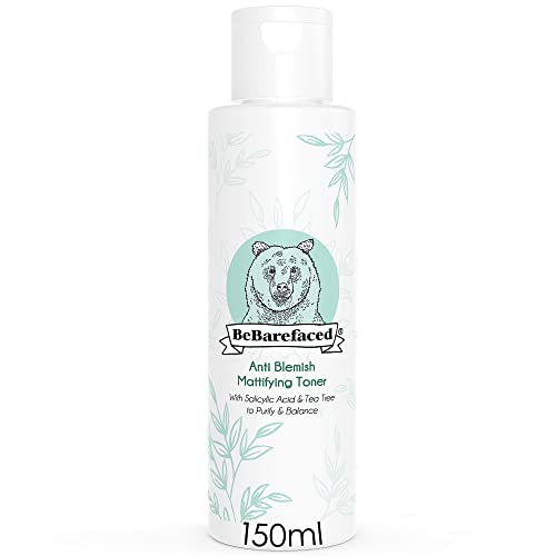 BeBarefaced Salicylic Acid Toner for Face - Acne Treatment Face Toner with Tea Tree Oil - Mattifying Natural BHA Exfoliant Facial Toner - Face Ca
