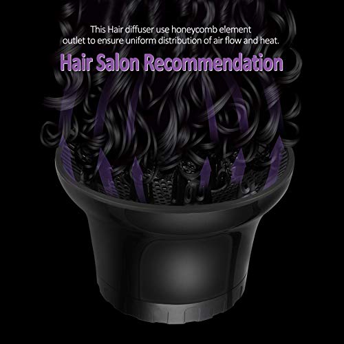 Premium Universal Hair Diffuser Adjustable from 1.37in to 2.68in for Curly and Natural Wavy Hair, Professional Hair Dryer Diffuser Attachment