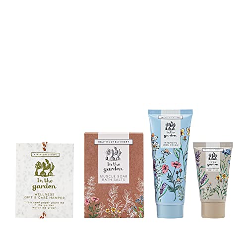 Heathcote & Ivory In The Garden Wellness Gift & Care Hamper | 100ml Body Cream, 50ml Body Wash & 200g Bath Salts | Cruelty Free & Vegan Friendly