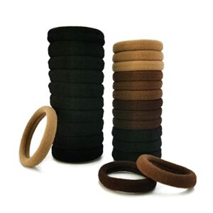 Yedtreg Hair Bobbles for Women, 30 Pack Soft Hair Ties No Damage, Seamless Hair Bands for Thick Curly Hair, Strong Elastic Ponytail Holders Hair