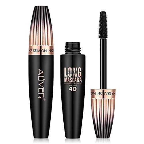 Mascara Black, 4d Silk Fiber Eyelash Mascara Waterproof, Longer & Thicker Lash, Extra Long Fiber Mascara and Thick, Long Lasting, Waterproof & Sm