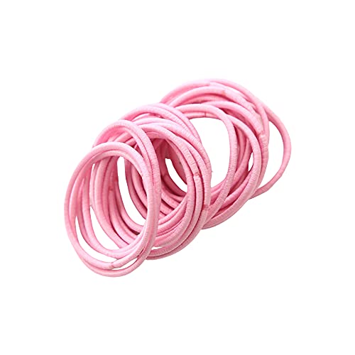 FEIFEI'S BOW 50Pcs Girls Women 2.5mm Thin School Uniform Endless Hair Elastics Bobbles Hair Ties Bands Ponios Ponytail Holders (Burgundy)