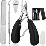 4PCS Toe Nail Clipper for Ingrown or Thick Toenails,Toenails Trimmer and Professional Podiatrist Toenail Nipper for Seniors with Surgical Stainle