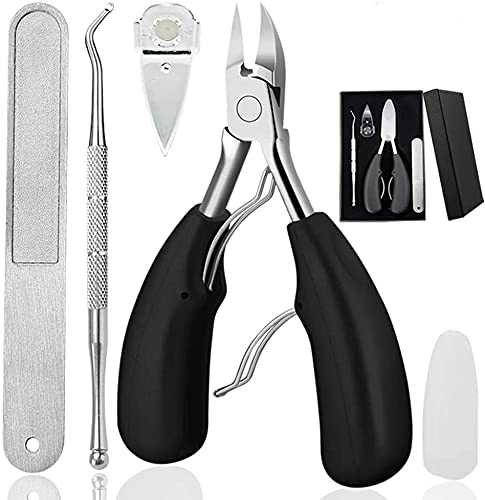 4PCS Toe Nail Clipper for Ingrown or Thick Toenails,Toenails Trimmer and Professional Podiatrist Toenail Nipper for Seniors with Surgical Stainle