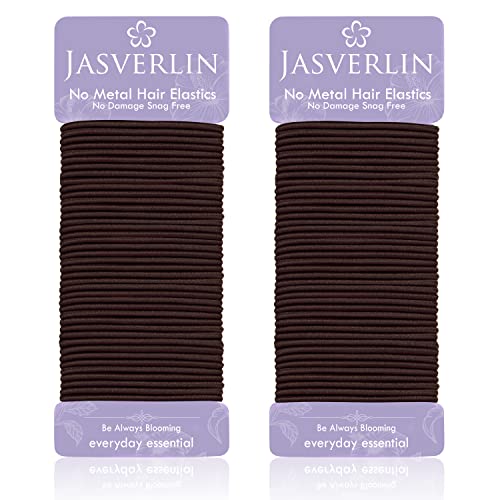JASVERLIN Small Hair Elastics, Seamless Thick Hair Ties, No Pull Ponytail Holders Braided Hair Tie Styling Bands for Fine to Medium Hair, Women G