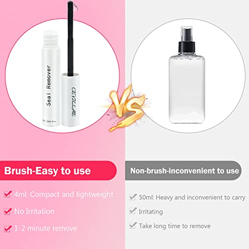 Lash Bond and Seal with Remover, Cevillae Eyelash Glue and Lash Remover for Individual Cluster Lashes Extensions, Waterproof Strong Hold 48Hours