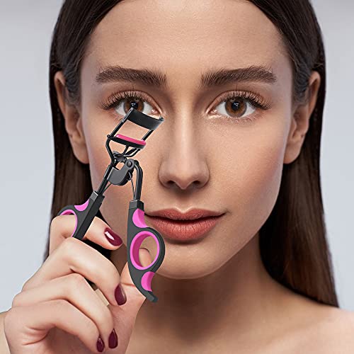 Eyelash Curler Black Handle Lash Curler Handle Tools With 5 Replacement Silicone Refill Pads for Makeup Cosmetic
