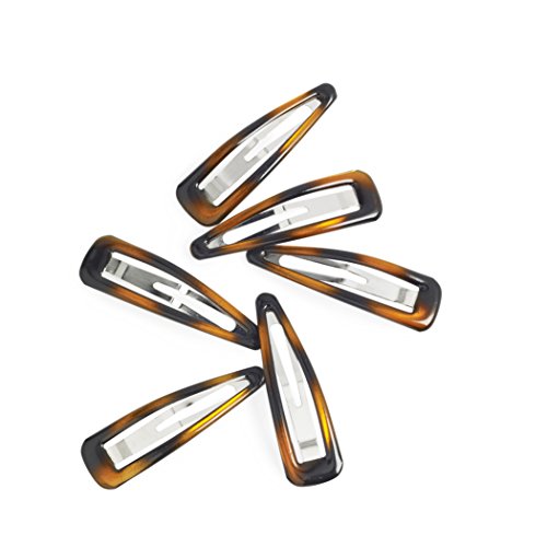 Manicare 6 Snap Clips, Tortoiseshell Sleepies, Snag Free, Non-Slip Hair Grips, Metal Hair Barrettes, Hair Accessories, Beauty Accessory, Hair Sli