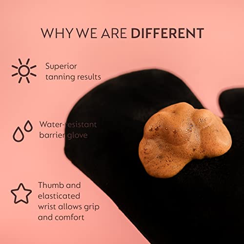 He-Shi Luxury Velvet Tanning Mitt - Double Sided Fake Tan Applicator Glove - Reusable and Washable Tan Mitt - Smooth Velvet for Streak Free Fake