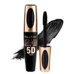 Mascara Black Volume and Length Waterproof 5D Black Mascara,Lengthening False Lash Effect Maskara,4D Silk Fiber Mascara,Long Lash mascara Black,F