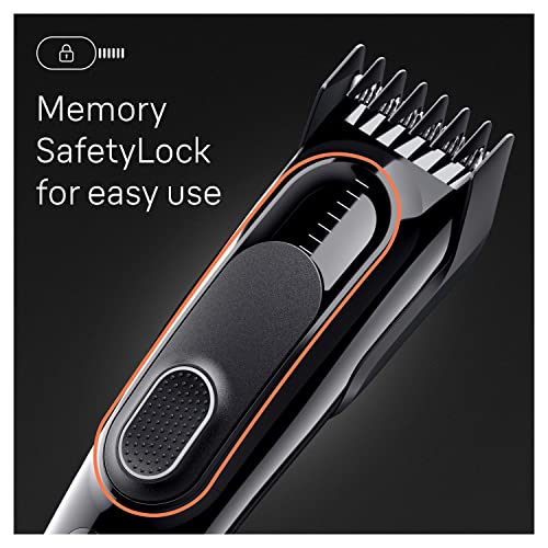 Braun Hair Clipper Series 5, Featuring Lifetime-Sharp Blades, 9 Length Settings, 50-min runtime, Gifts for Men, HC5310, Black