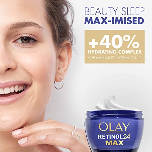 Olay Retinol 24 MAX Night Cream With 40% More Retinol Complex, Advanced Anti-Ageing Eye Cream For Firmer Skin, Reduces Wrinkles, Fine Lines And P