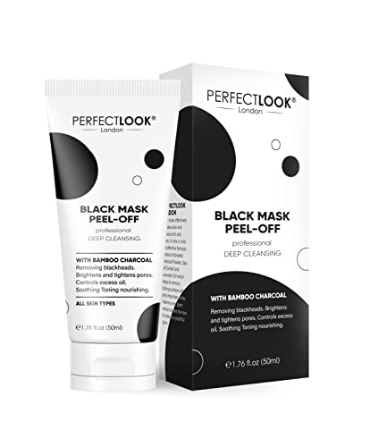 Perfect Look London Peel Off Face Masks, Intensive Purifier, Bamboo Charcoal Fighting Formula for Blackhead Removal and Deep Skin Clean, Carbon A