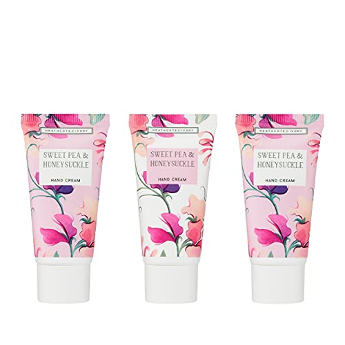 Heathcote & Ivory Sweet Pea & Honeysuckle Hand Cream Gift Set | Shea Butter & Essential Oils | Cruelty Free & Vegan Friendly | Travel Friendly Si