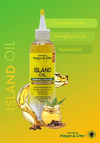 Jamaican Mango & Lime - Island Oil 237ml (Pack of 1) - Lubricates scalps, Nourishes roots and strengthens locks. Helps soothe dry scalp. Sulphate