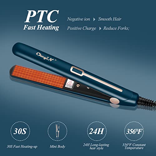 CkeyiN Hair Crimping Iron, Mini Crimper Iron for Fluffy Hairstyle, Corn, Perm, Waves, Curls, Anti Static Crimping Hair Iron Adjust Temperature fo